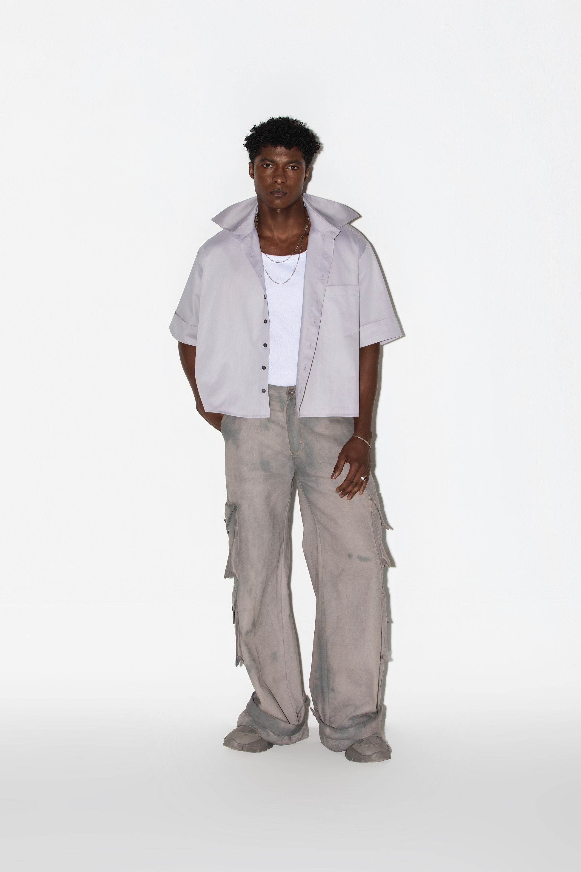 Camisa Boxy Algodão Metálica