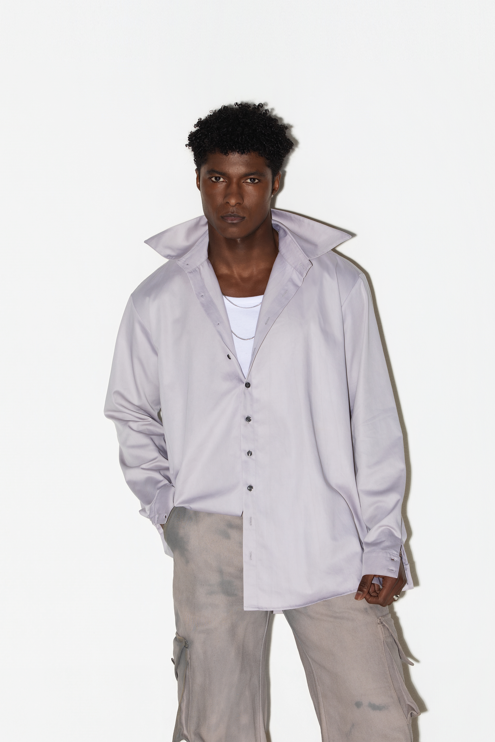 Camisa Alongada Metálica