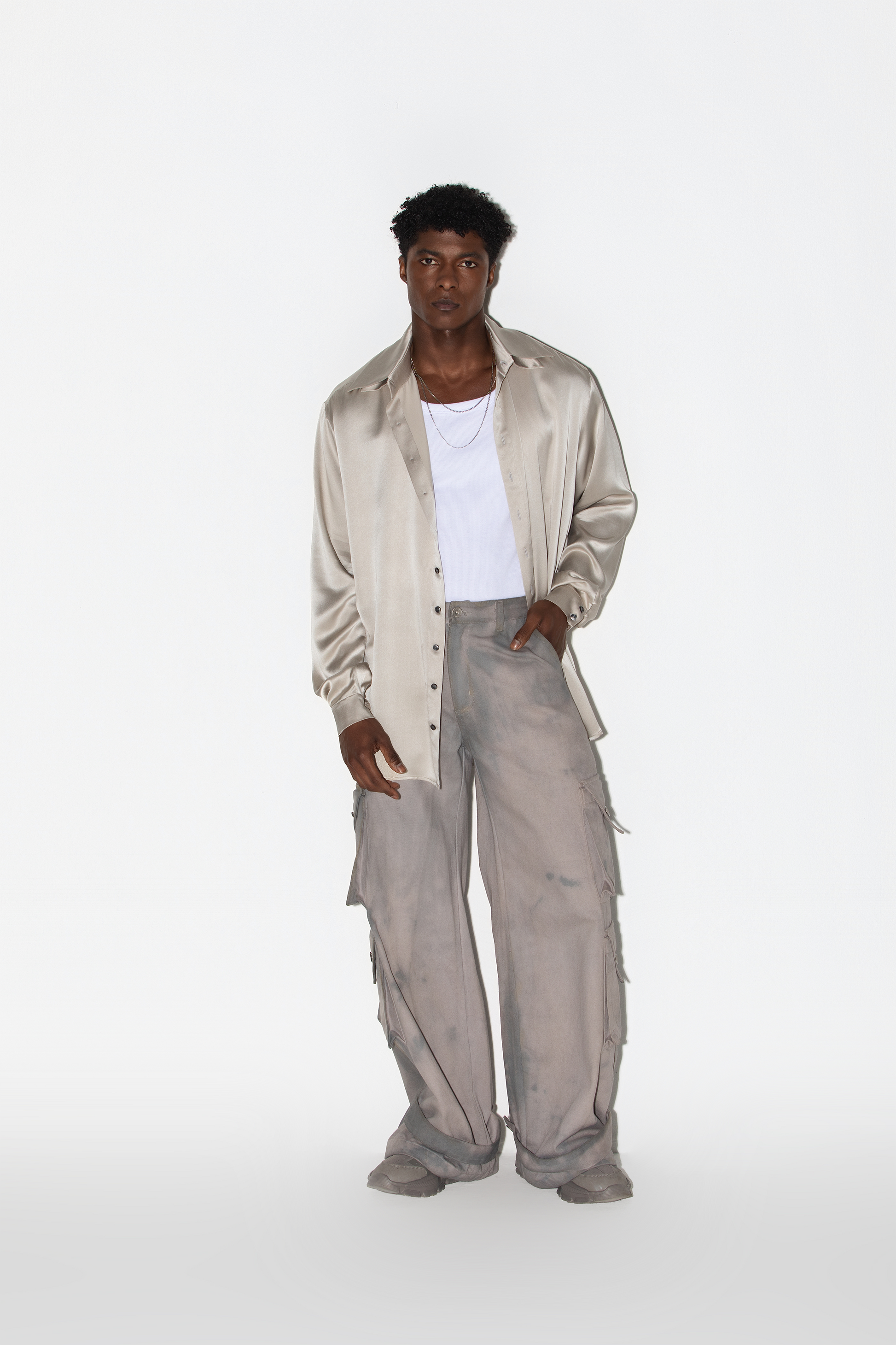 Camisa Kõi Alongada Metálica