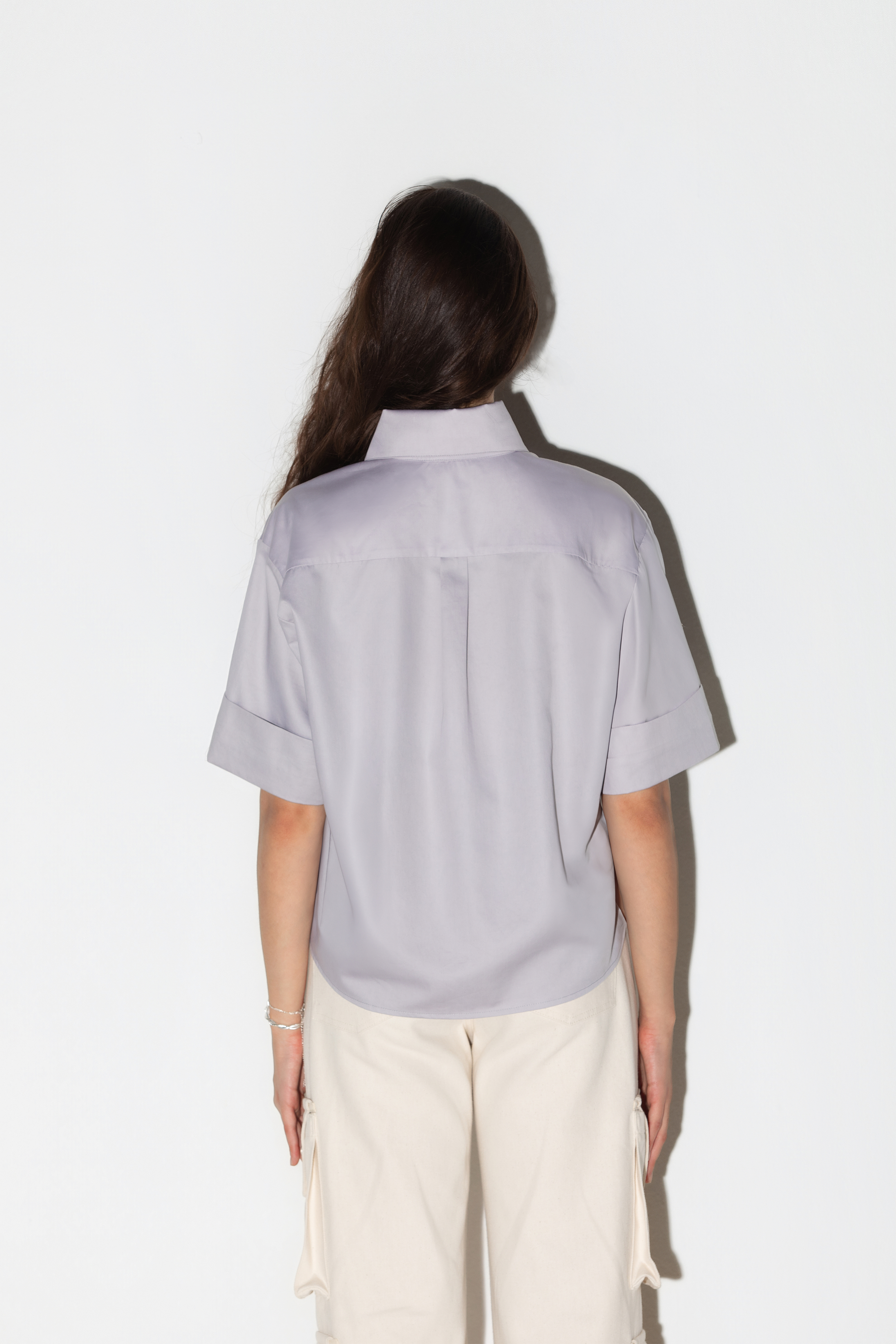 Camisa Boxy Algodão Metálica