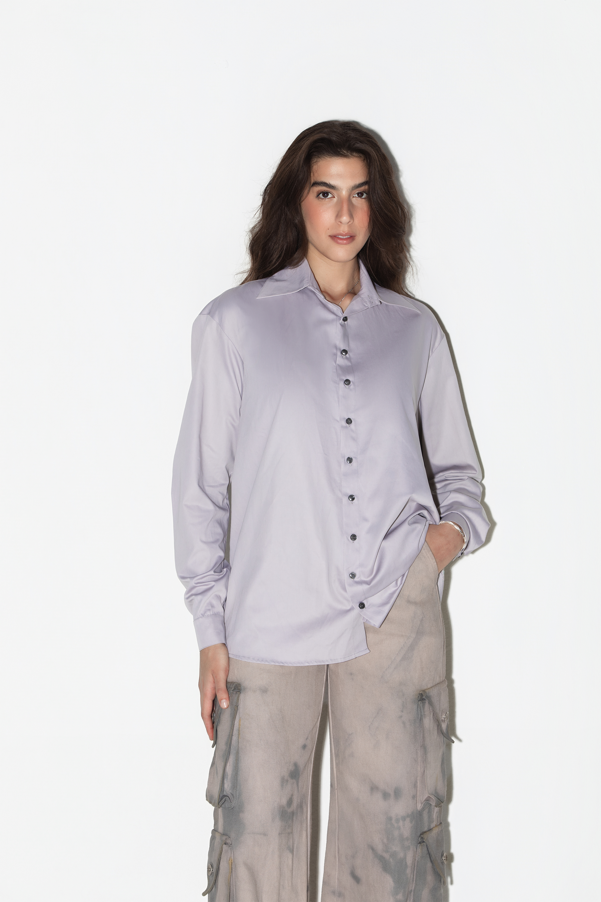 Camisa Alongada Metálica